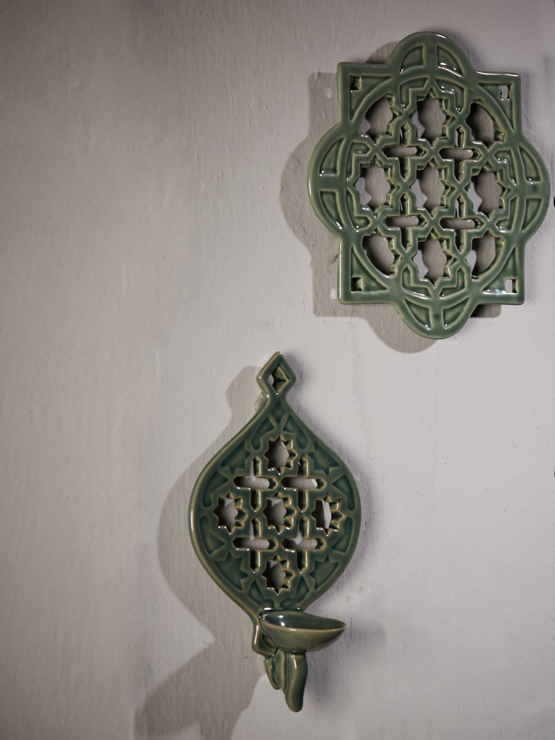 

Fabindia Set Of 2 Green Diya & Hanging