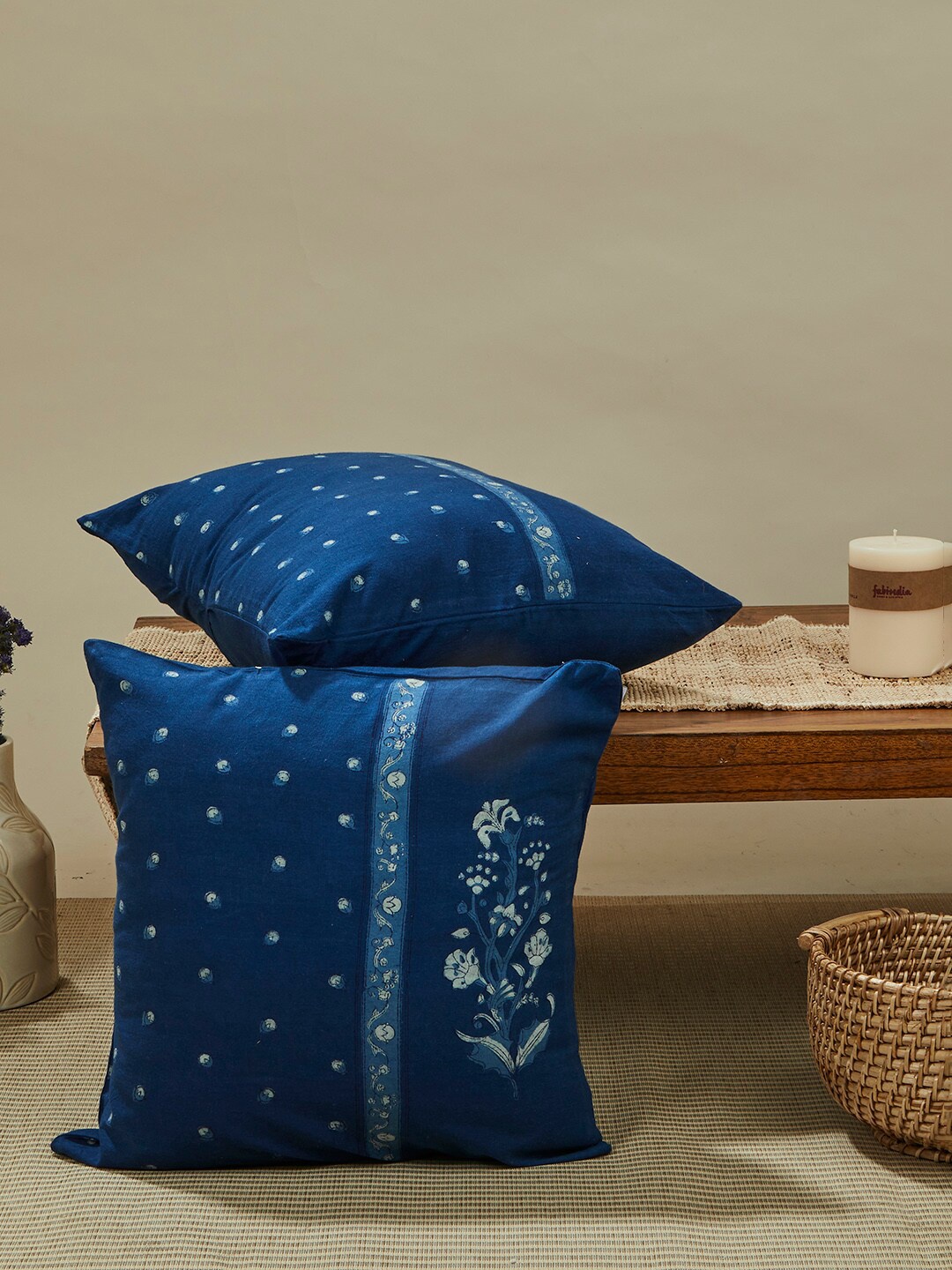 

Fabindia Blue Printed Square Cushion Covers