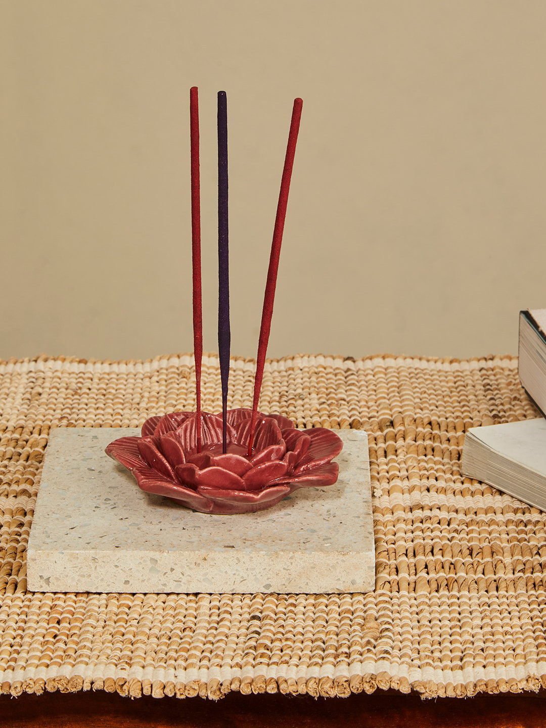 

Fabindia Red Ceramic Flayam Trushita Incense Sticks With Holder Set