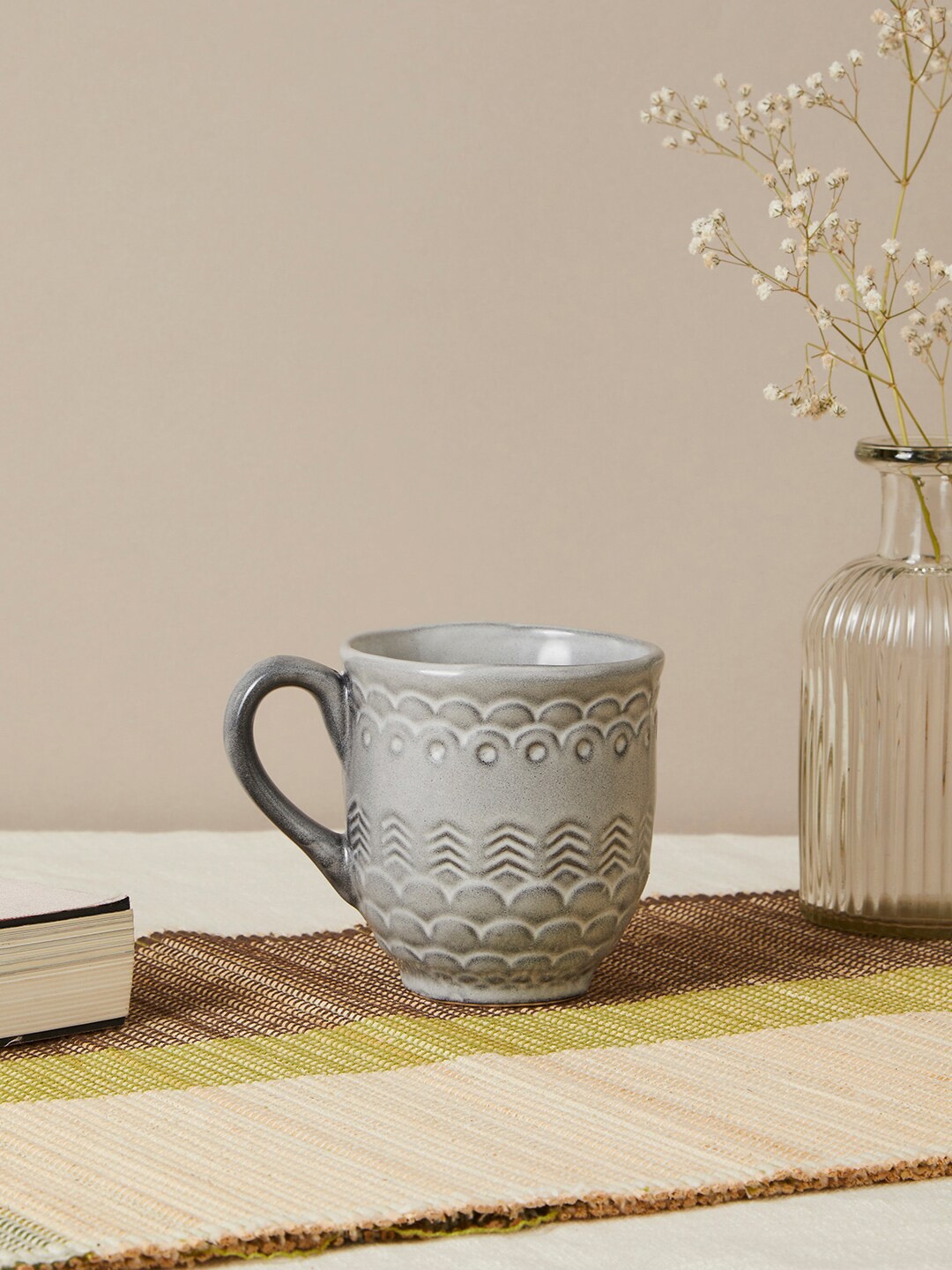 

Fabindia Blue Mandala Embossed Textured Ceramic Mug