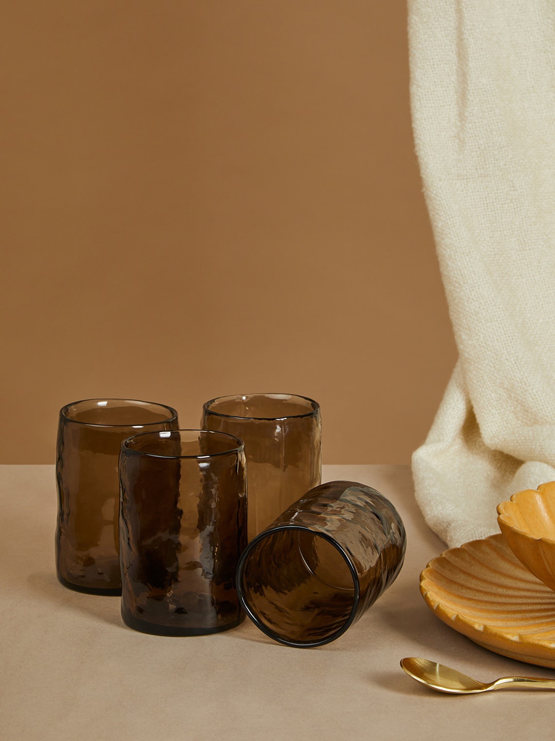 

FABINDIA Black Set of 4 Glass Tumblers