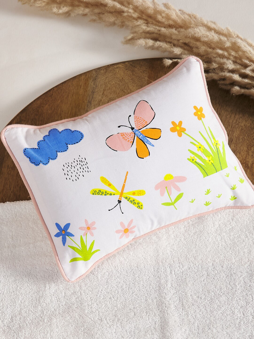 

Fabindia White & Blue Square Cushion Covers