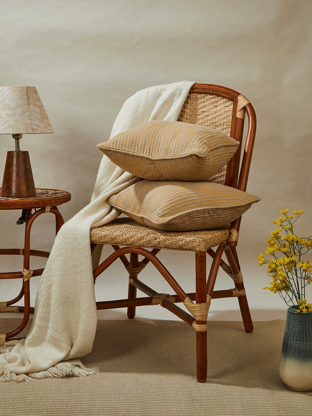 

Fabindia Yellow Square Cushion Covers