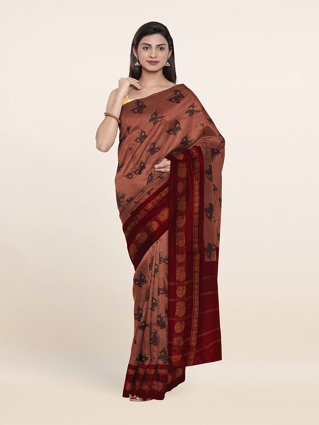 

Pothys Mauve & Maroon Pure Cotton Saree