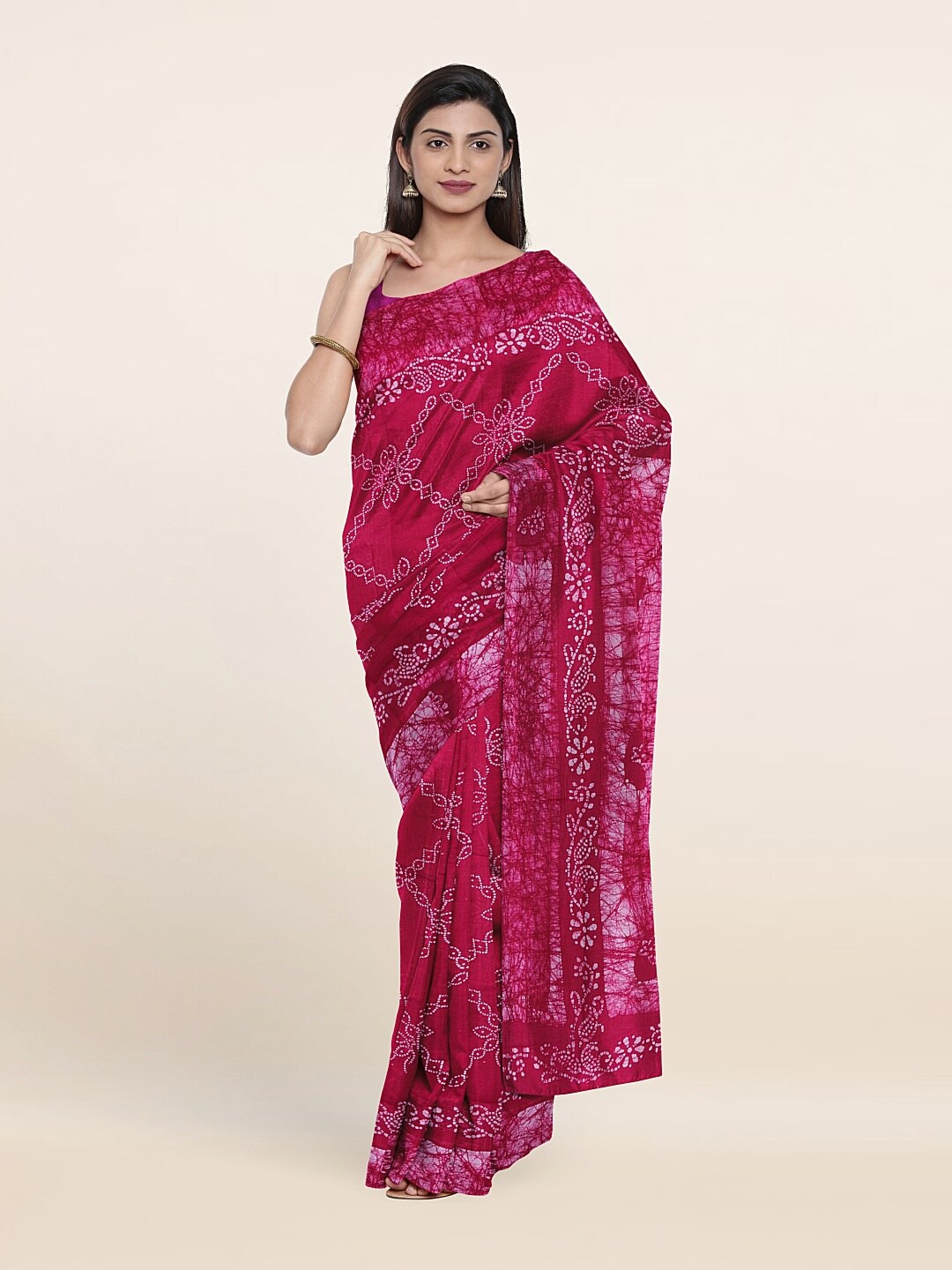 

Pothys Pink Ethnic Motifs Pure Cotton Saree