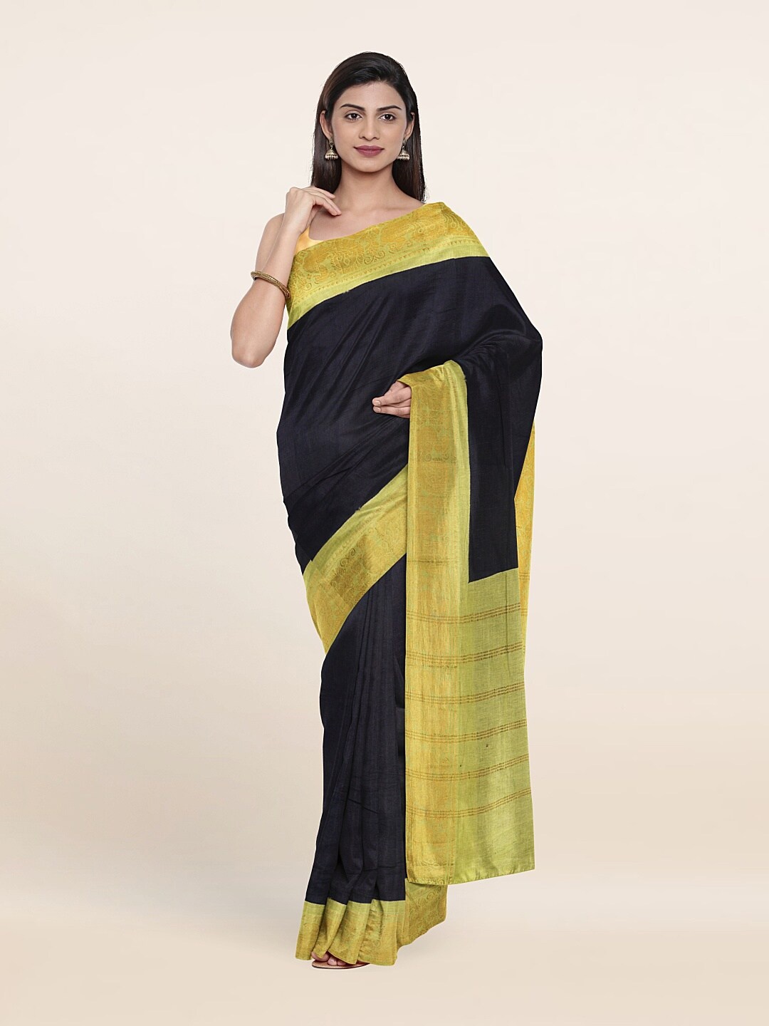

Pothys Blue & Green Zari Pure Cotton Saree