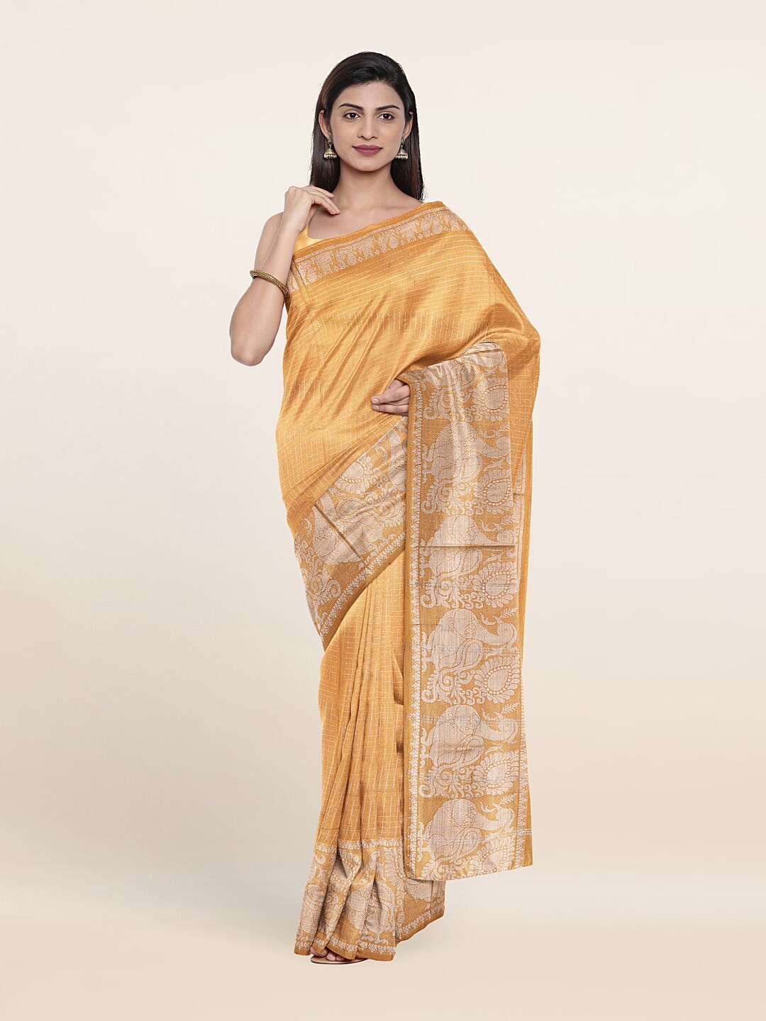 

Pothys Gold & Silver Ethnic Motifs Pure Cotton Saree