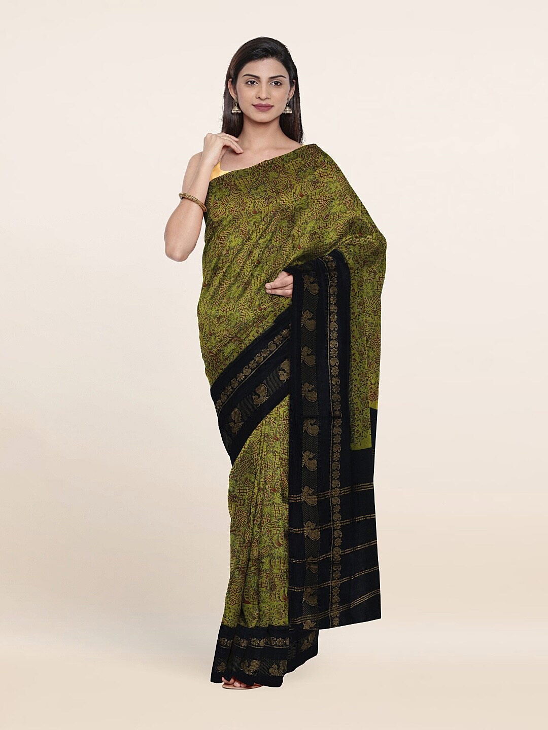 

Pothys Green Printed Pure Cotton Saree