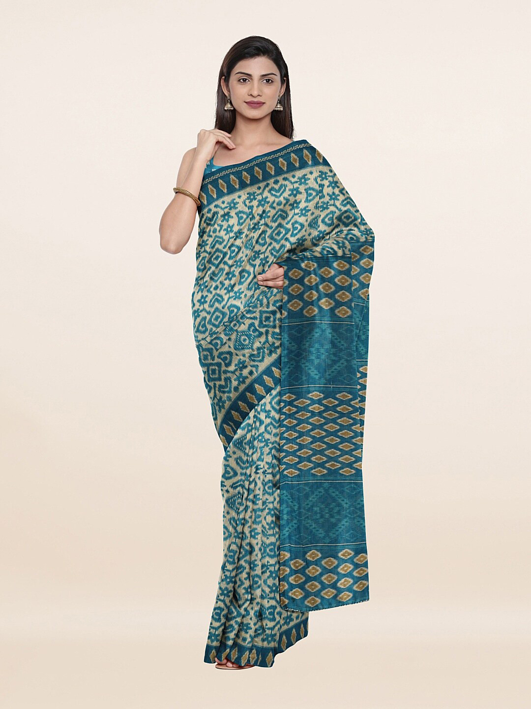 

Pothys Tan Pure Cotton Saree