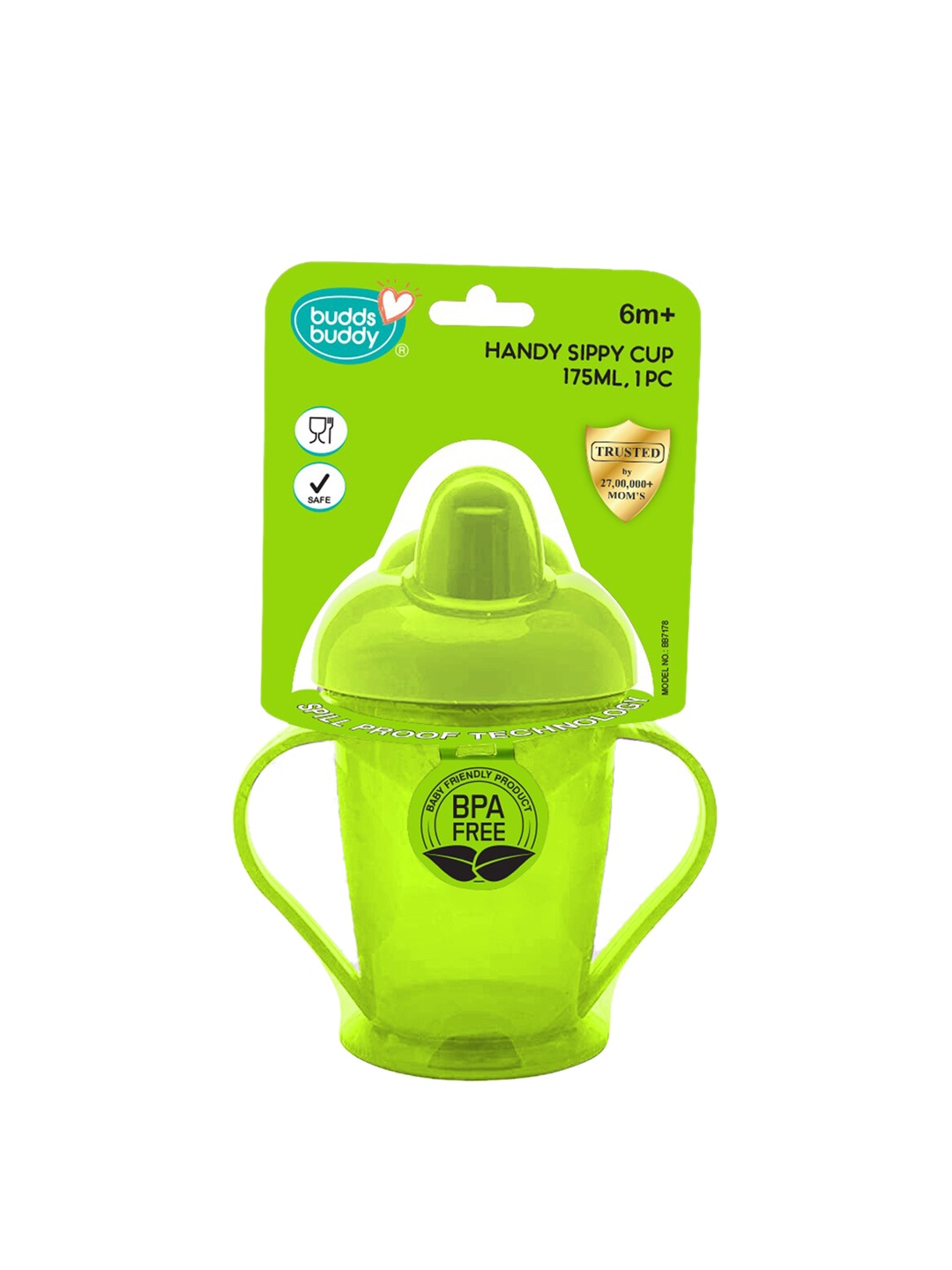 

BUDDSBUDDY Kids Green BPA Fee Handy Sippy Cup