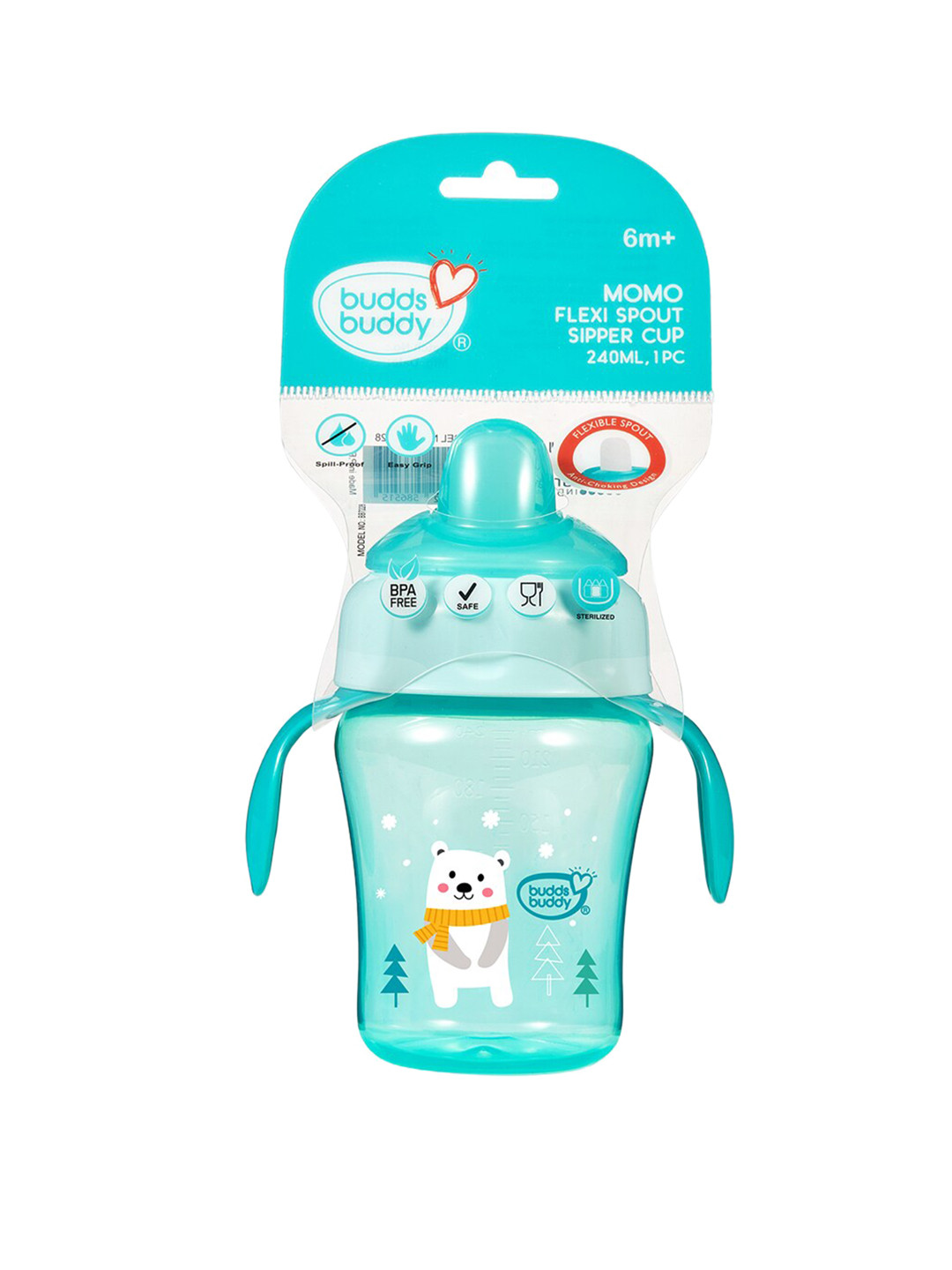 

BUDDSBUDDY Green Flexible Spout Baby Sipper Cup 240ml