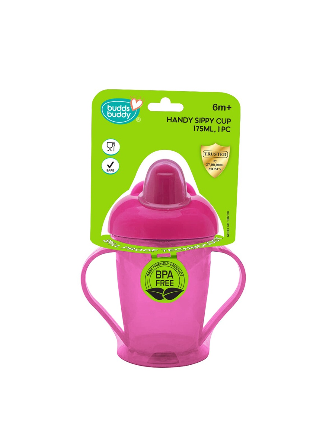 

BUDDSBUDDY Pink Handy Sippy Cup 175 Ml