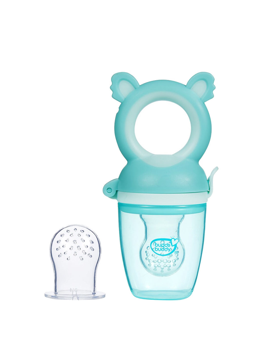 

BUDDSBUDDY Kids Turquoise Blue 2 Stage Fruit & Food Nibbler With Extra Teeth Pacifier