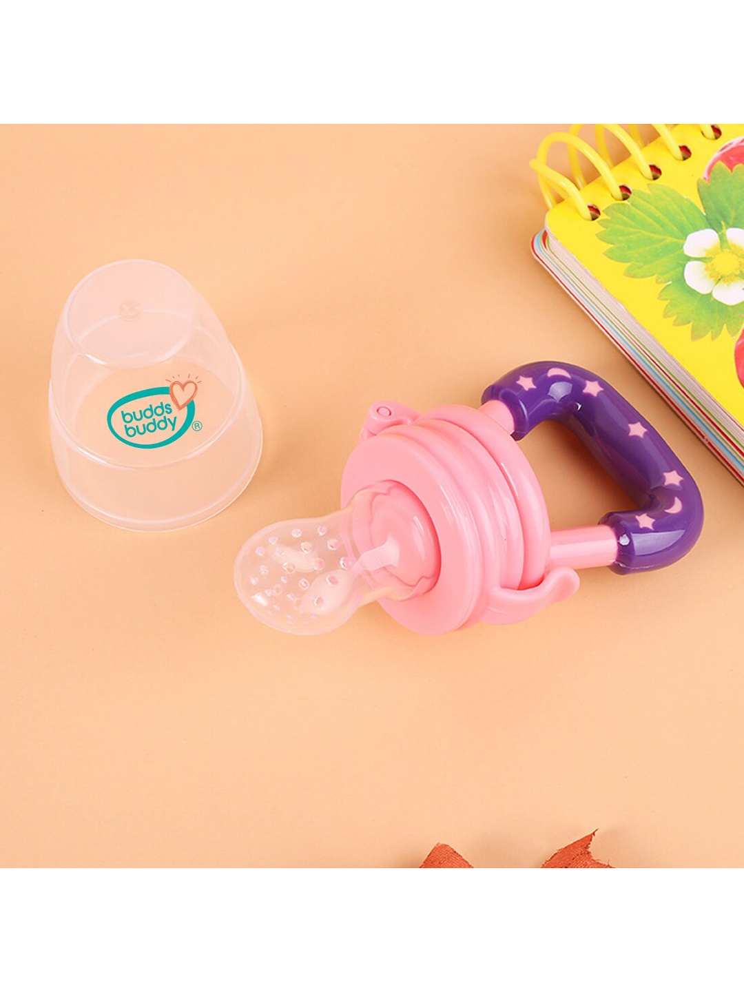 

BUDDSBUDDY Kids Pink Fruit & Food Nibbler Pacifier