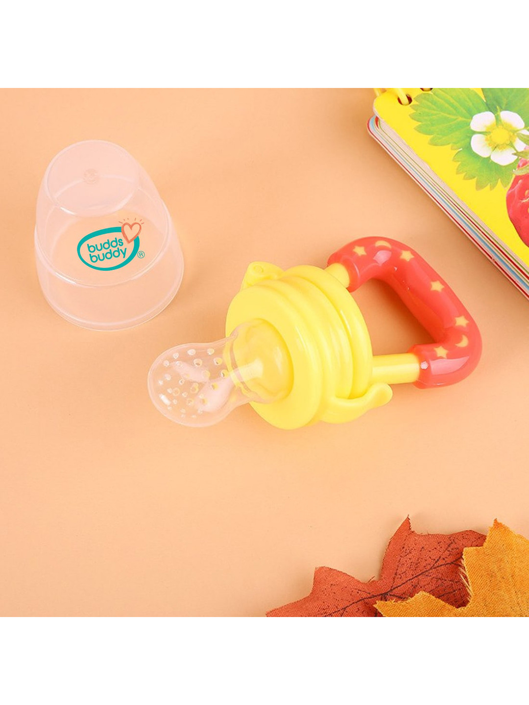

BUDDSBUDDY Kids Yellow & Transparent BPA Free Fruit and Food Nibbler Pacifier