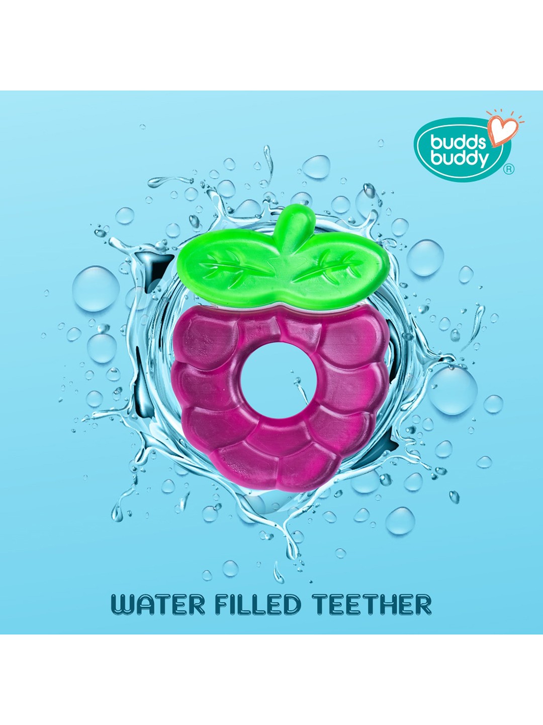 

BUDDSBUDDY Kids Pack of 3 Multicolored Water Filled Teether, Multi