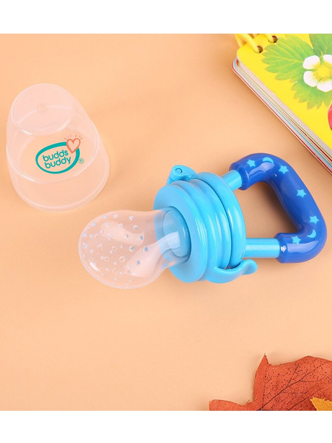 

BUDDSBUDDY Infants Blue BPA Free Fruit & Food Nibbler With Extra Teat Pacifier