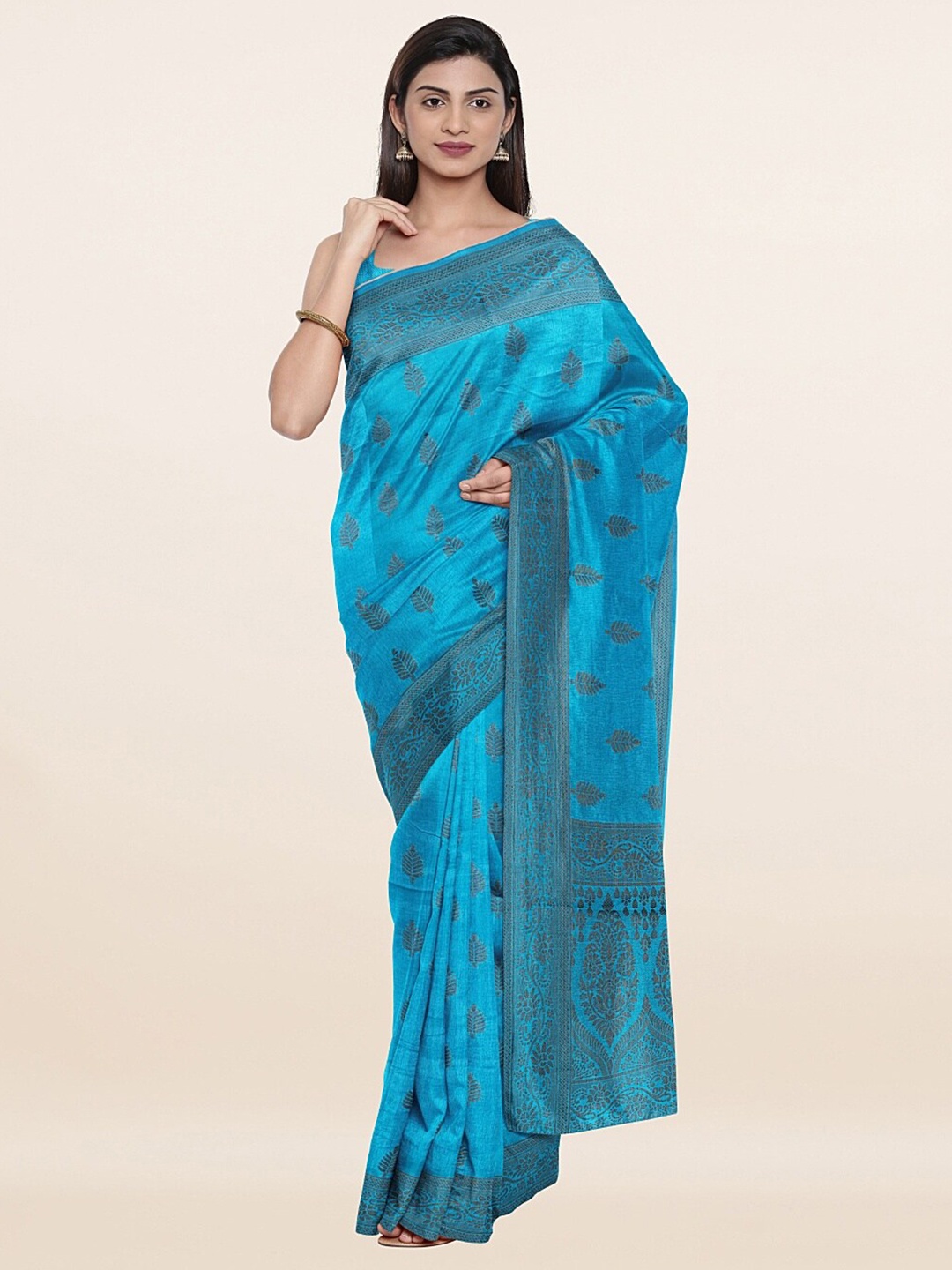 

Pothys Blue Woven Design Art Silk Saree