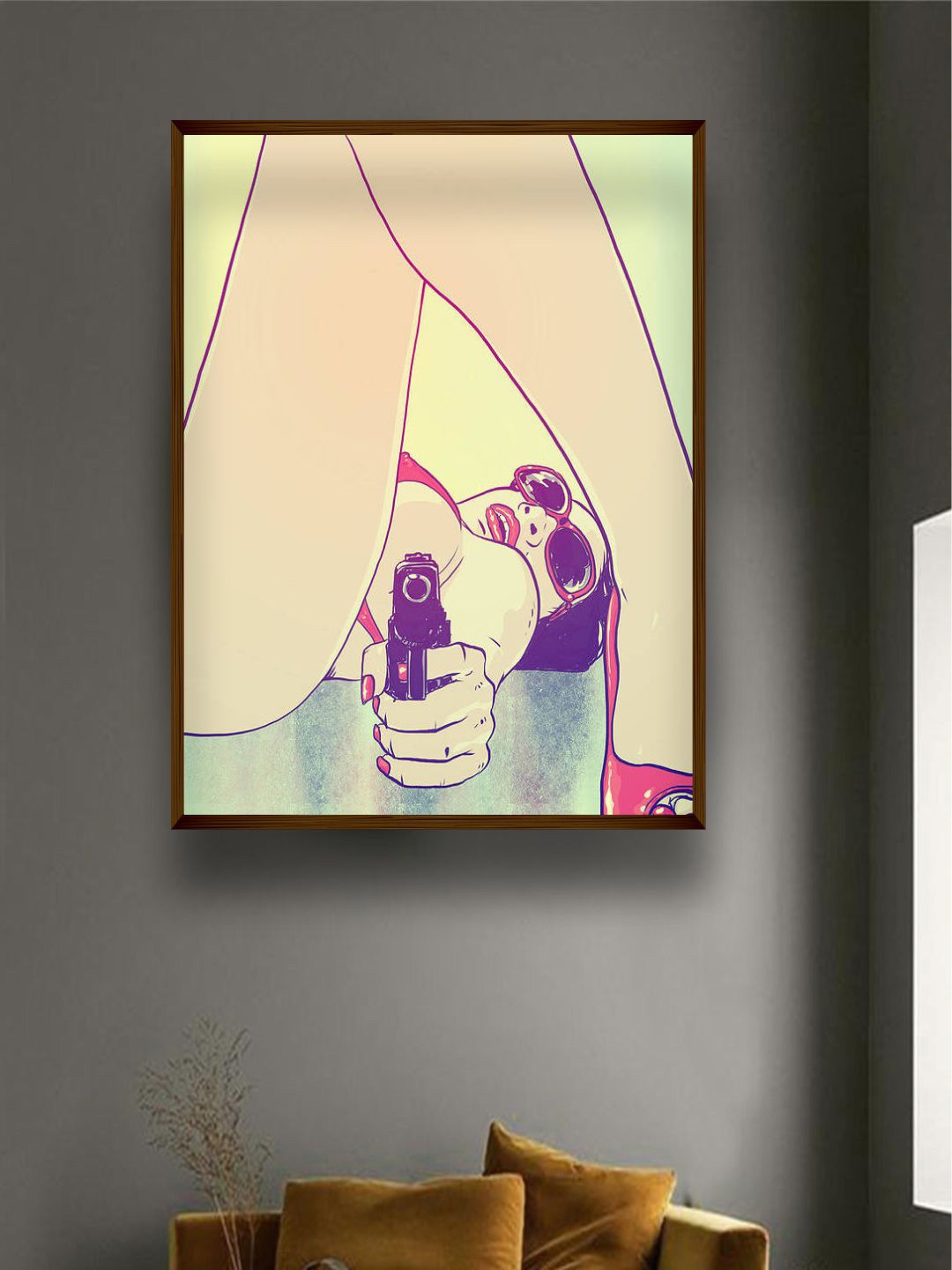 

The Art House Beige & Pink Printed Framed Painting Wall Art