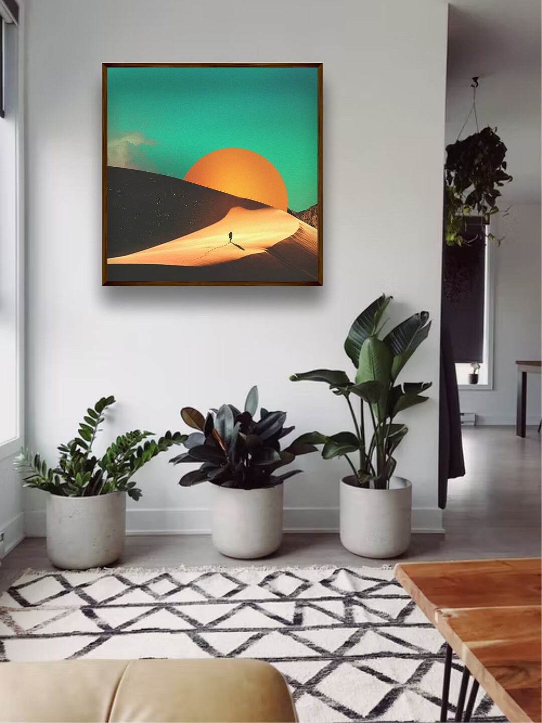 

The Art House Green & Orange Printed Framed Painting Wall Art