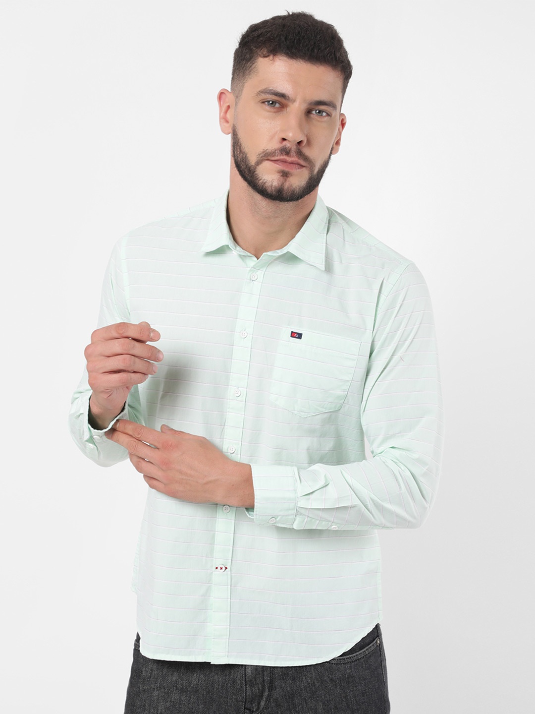 

AD By Arvind Men Green Casual Shirt