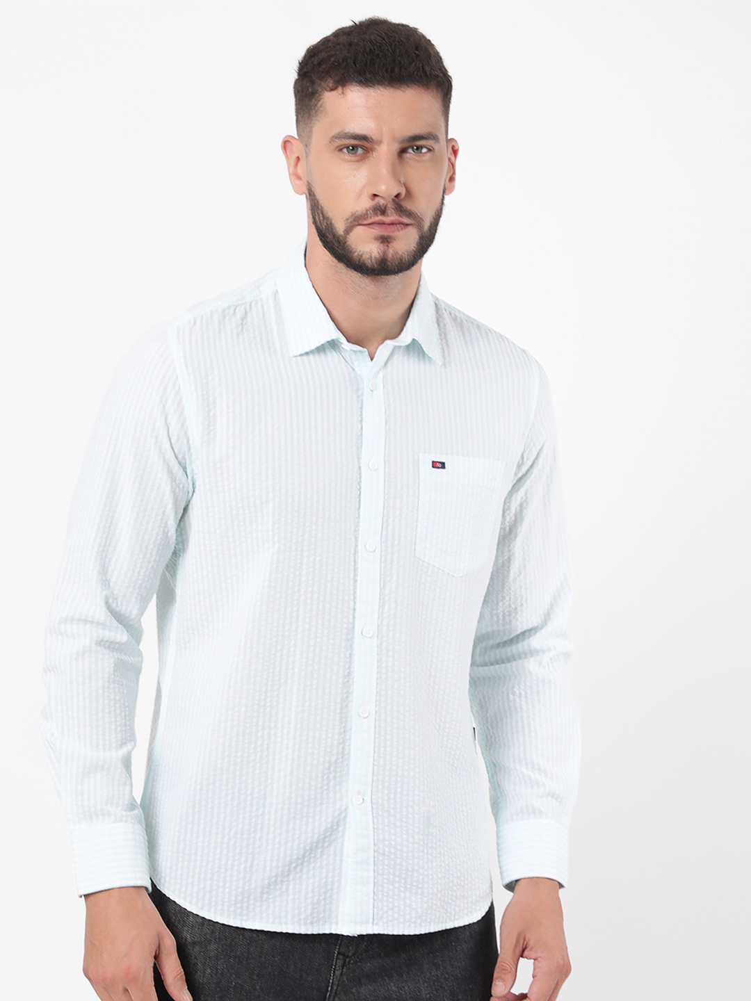 

AD By Arvind Men Green Grid Tattersall Checks Printed Casual Shirt