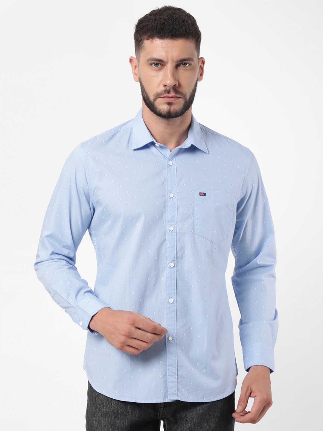 

AD By Arvind Men Blue Printed Casual Shirt