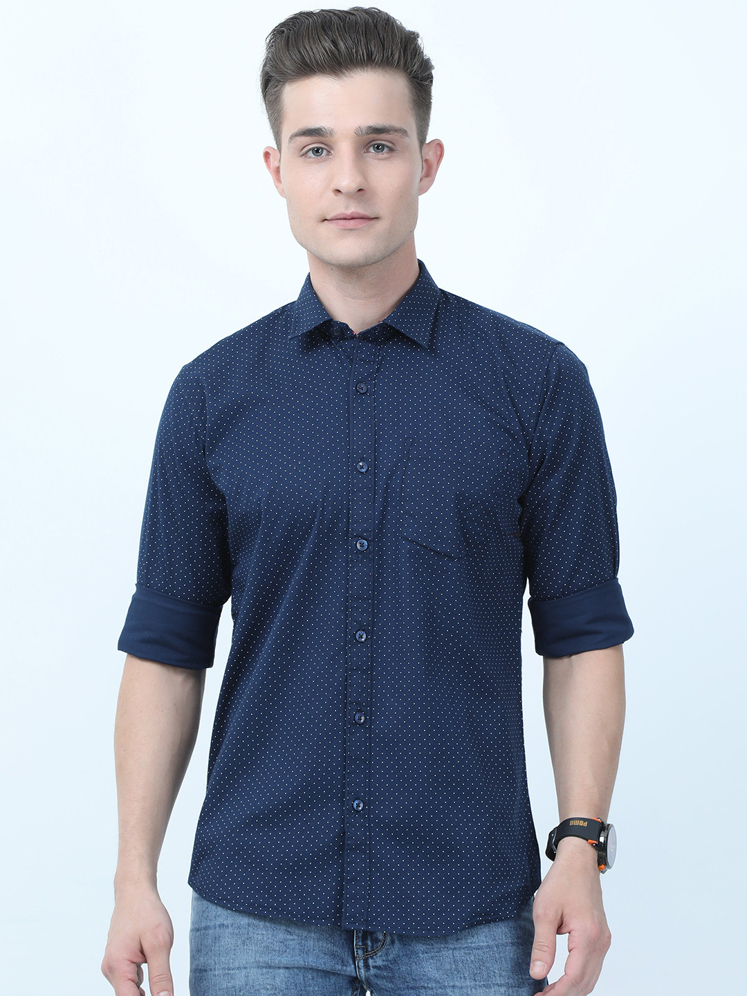 

PLATYPUSS Men White Classic Printed Casual Shirt