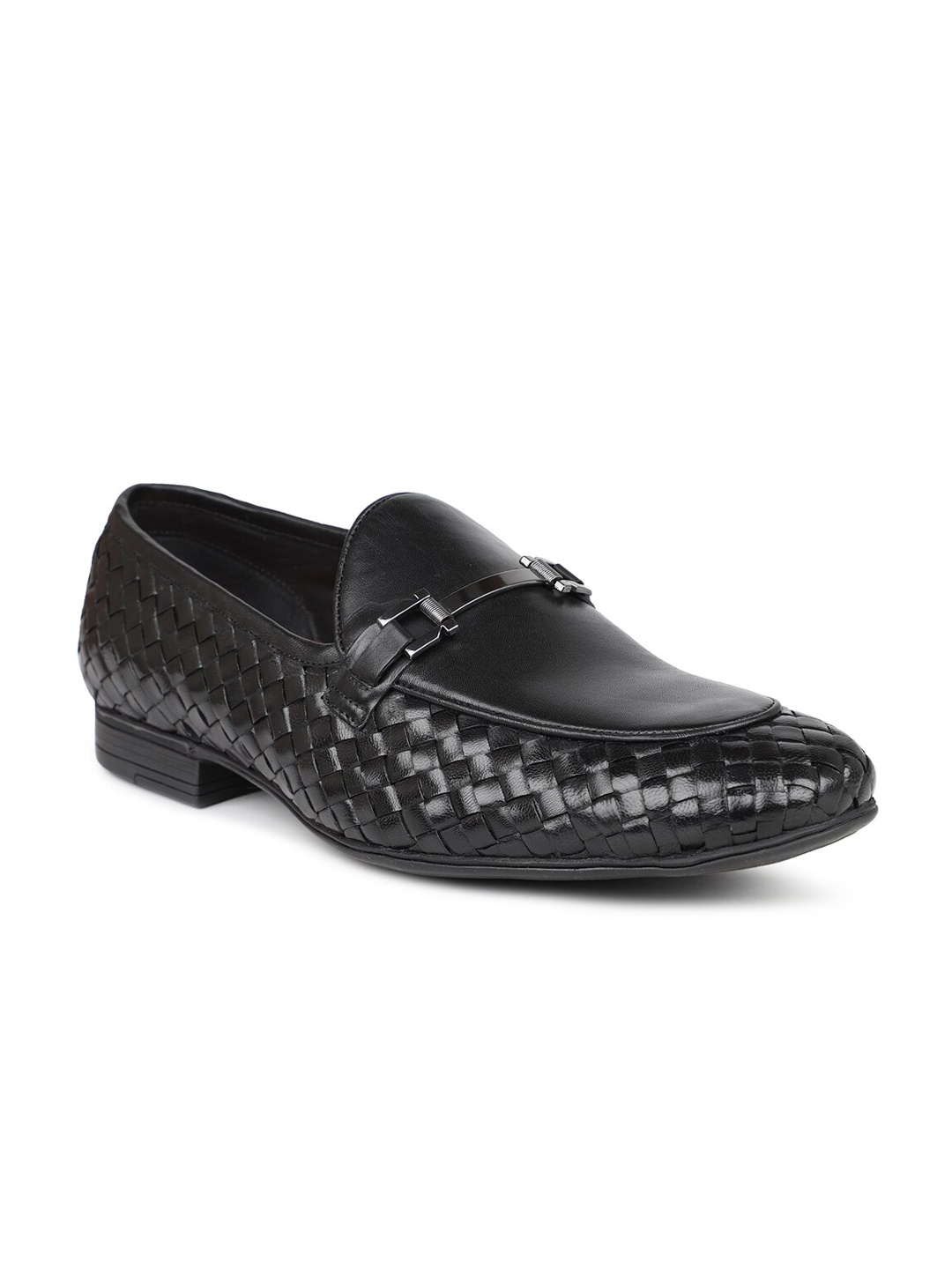 

ATESBER by Inc.5 Men Black Textured Formal Loafers