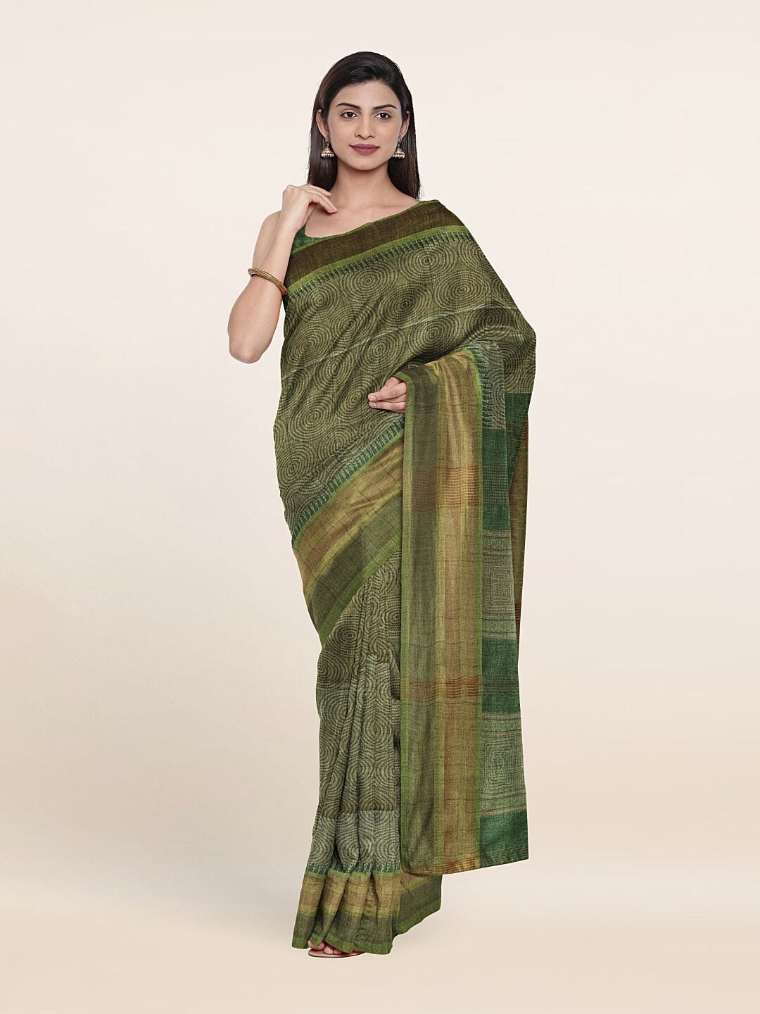 

Pothys Green Ethnic Motifs Art Silk Saree