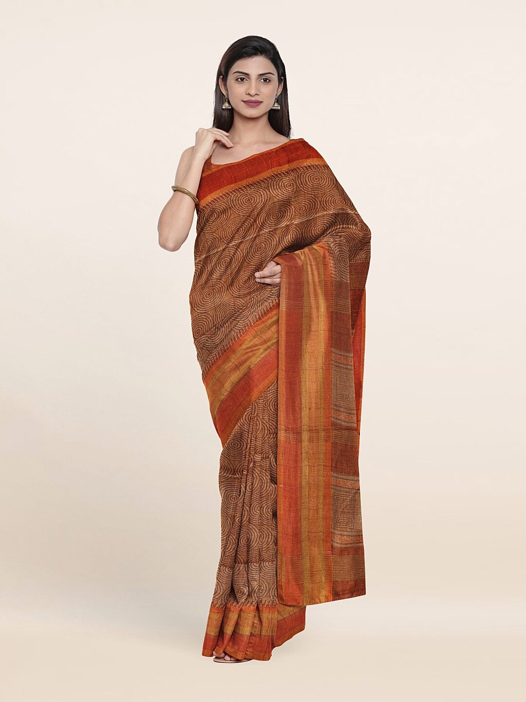 

Pothys Coffee Brown Art Silk Saree