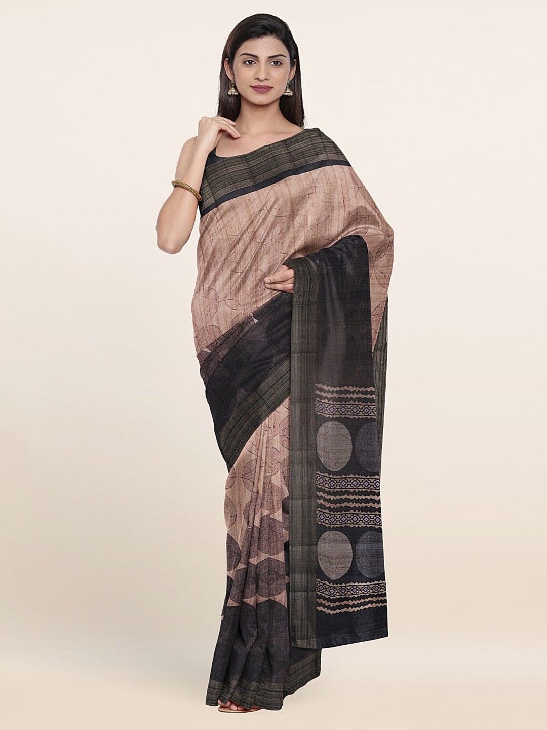 

Pothys Cream-Coloured Art Silk Saree