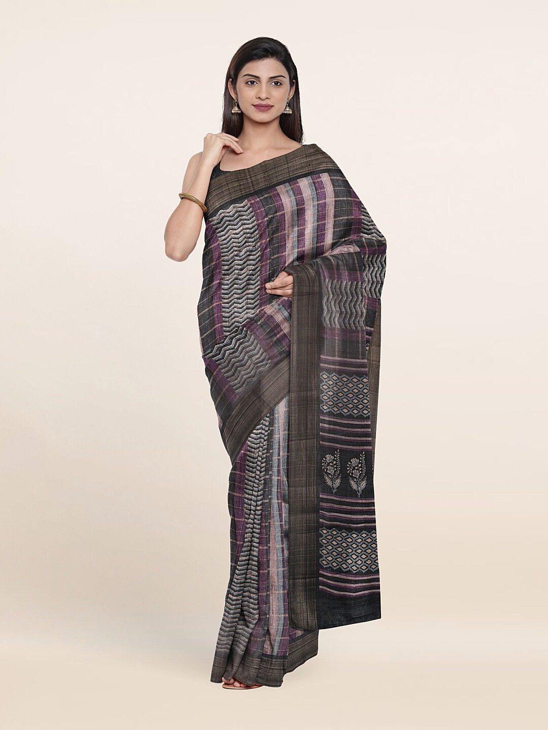 

Pothys Purple & Pink Art Silk Saree