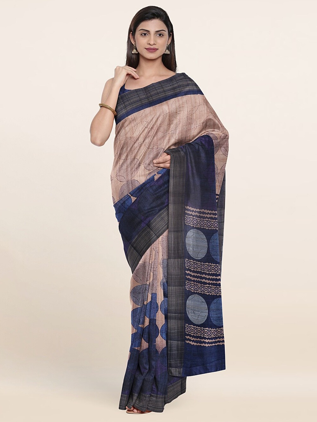 

Pothys Blue & Beige Art Silk Saree