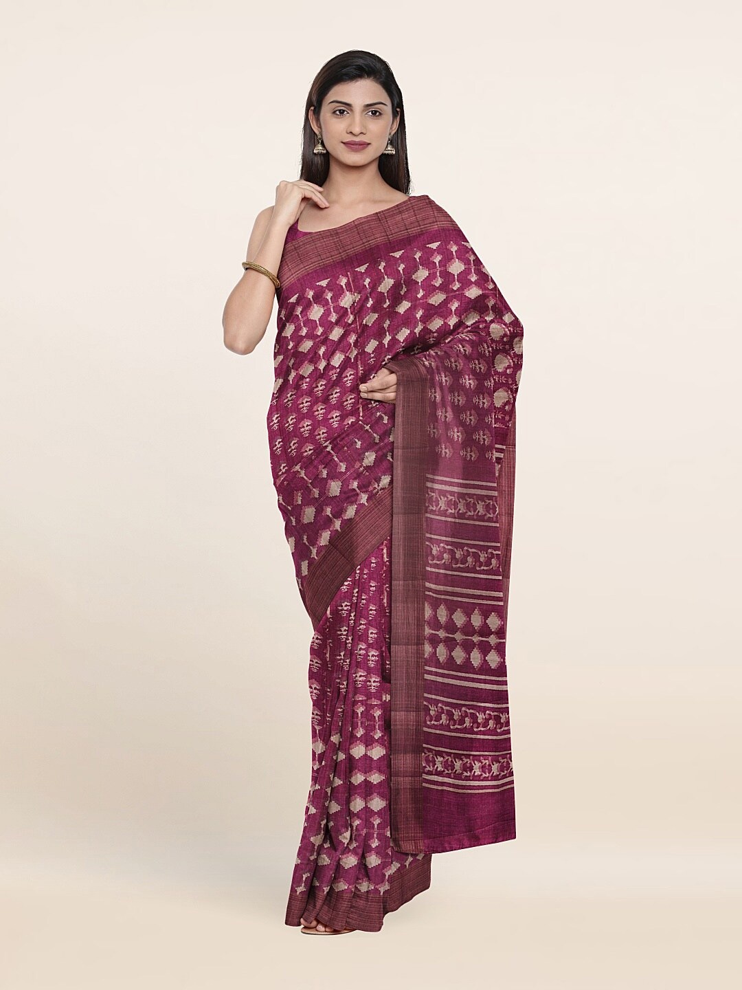 

Pothys Magenta Art Silk Saree