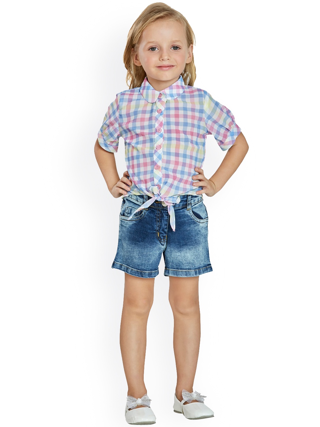 

Peppermint Girls Multicoloured Printed Shirt with Shorts, Multi
