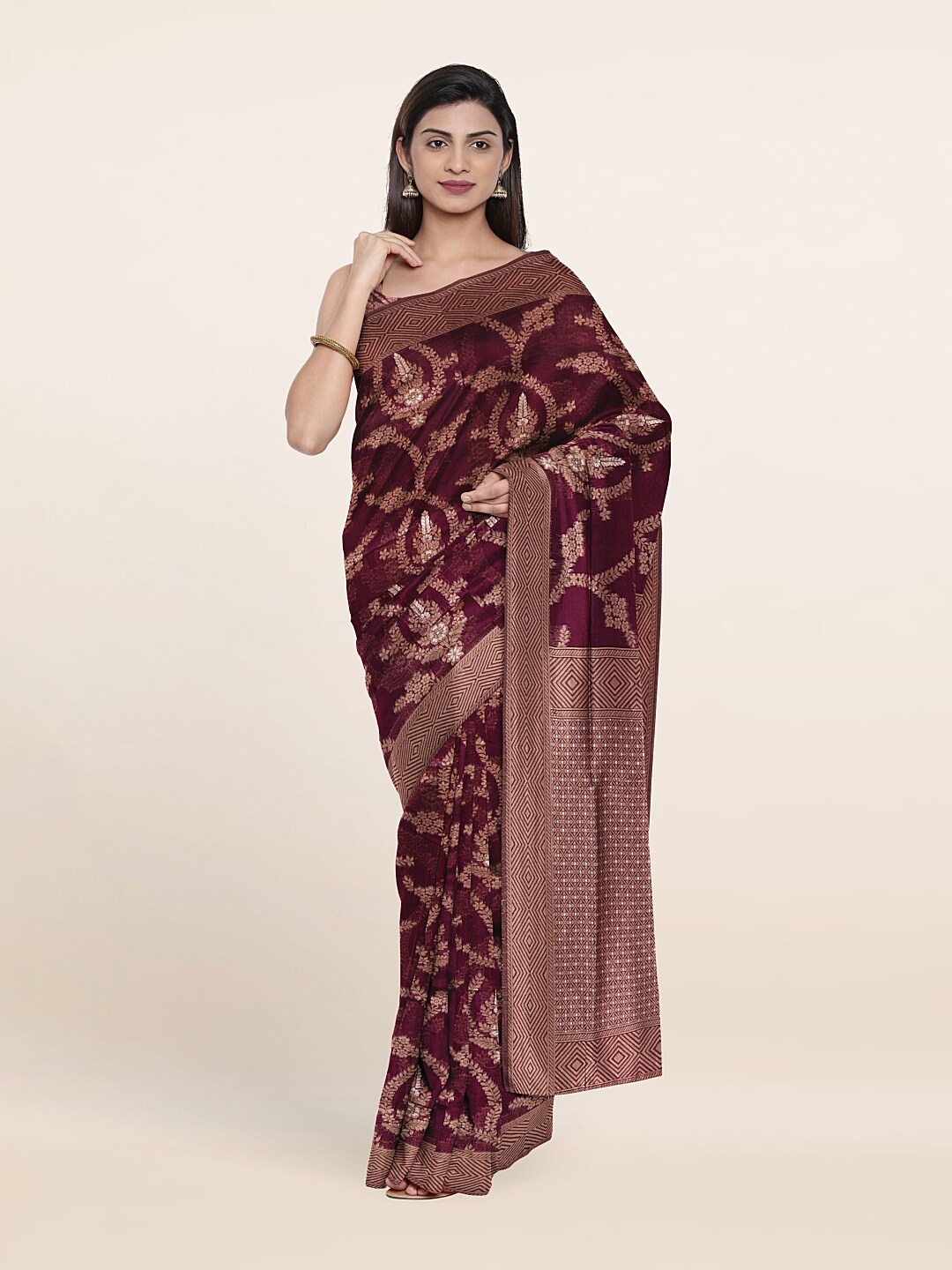 

Pothys Purple Woven Design Zari Art Silk Saree