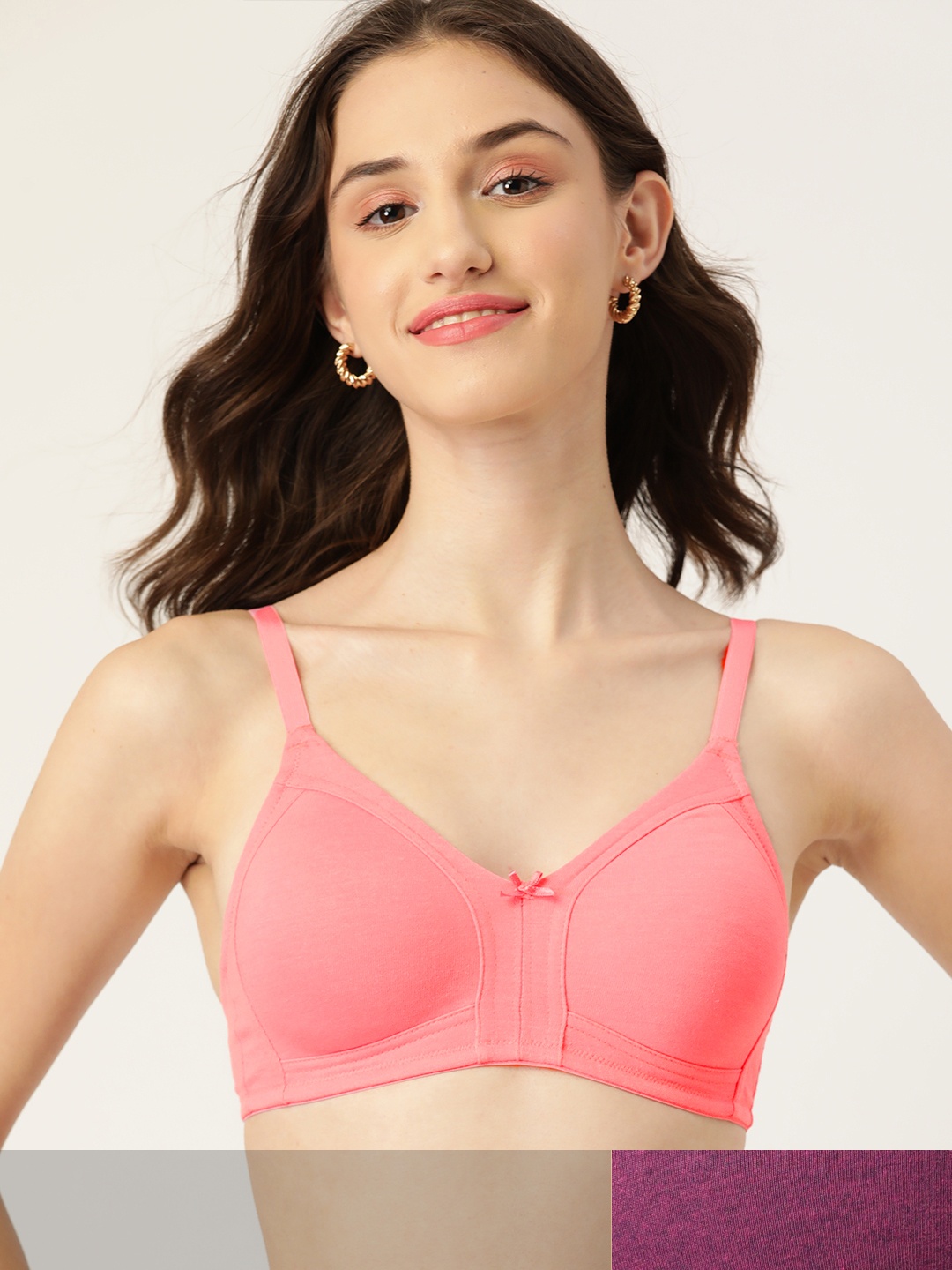 

DressBerry Pack of 2 Solid T-shirt Bra, Pink