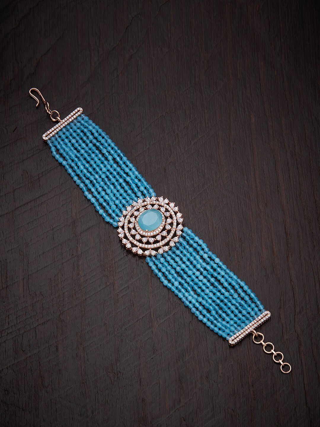 

Kushal's Fashion Jewellery Women Lavender Cubic Zirconia Rose Gold-Plated Wraparound Bracelet