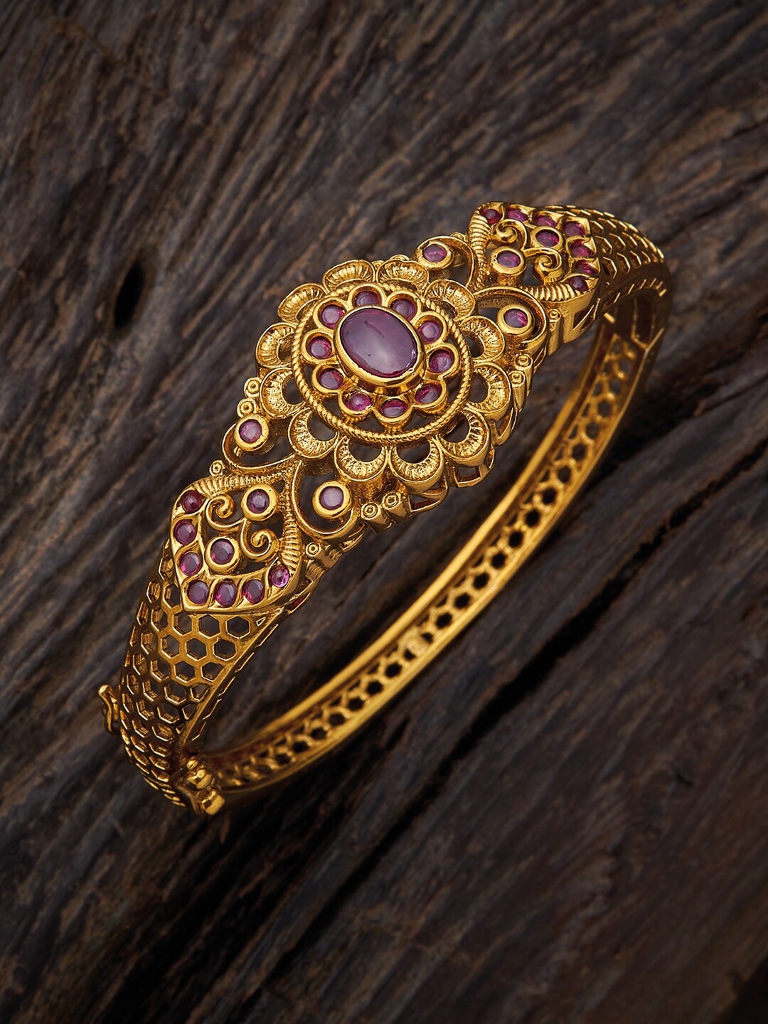 

Kushal's Fashion Jewellery Women Red Antique Kada Bracelet