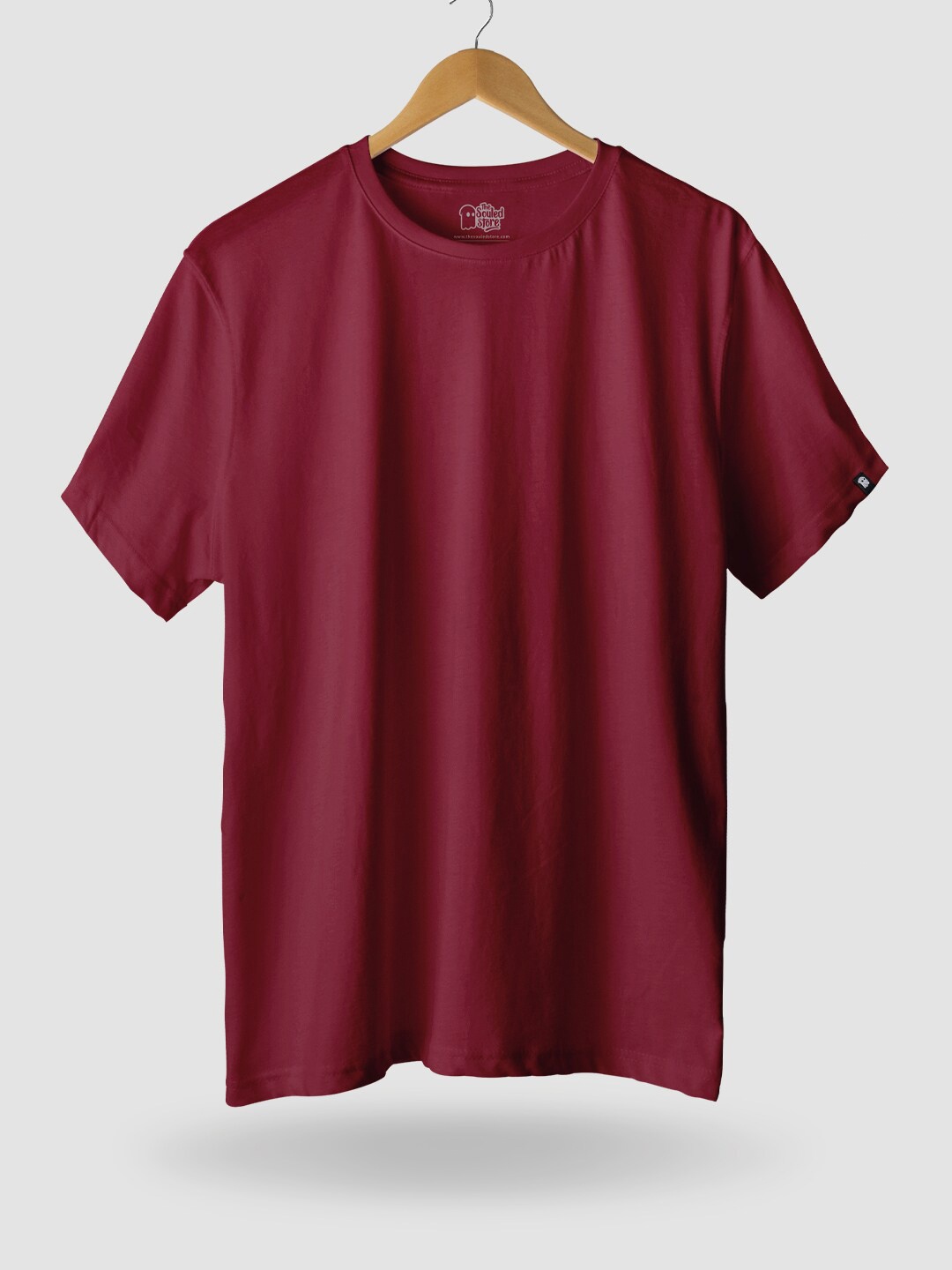 

The Souled Store Men Burgundy Drop-Shoulder Sleeves T-shirt