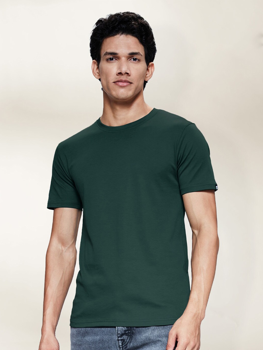 

The Souled Store Men Green Applique T-shirt