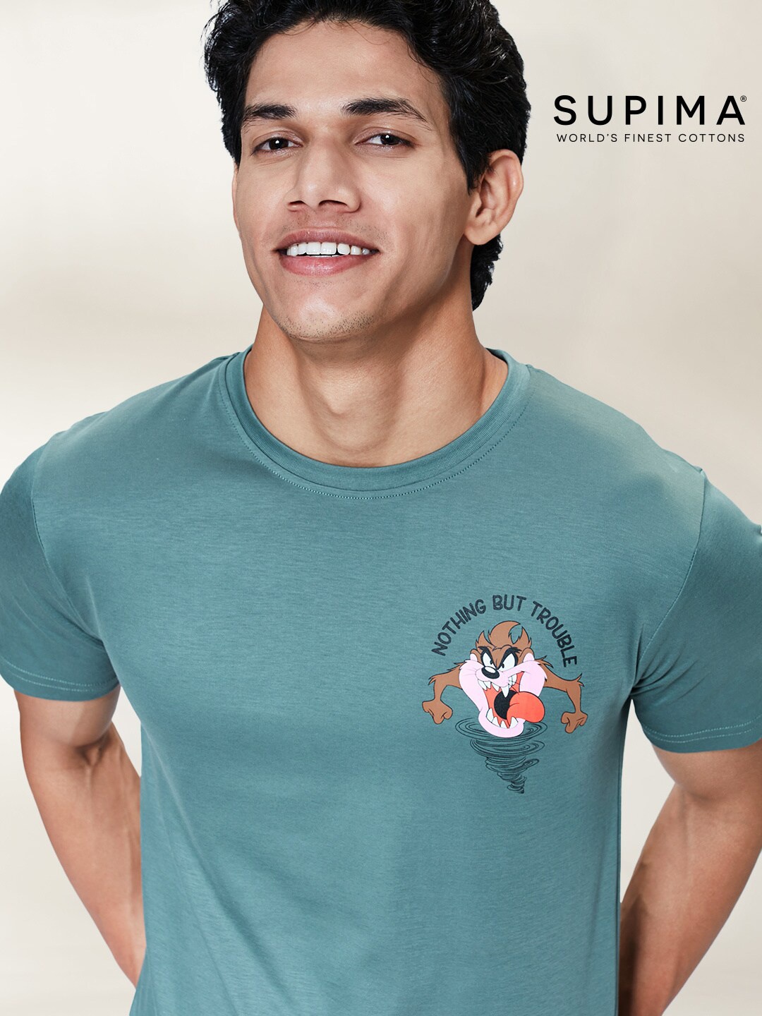 

The Souled Store Men Olive Green Looney Tunes T-shirt