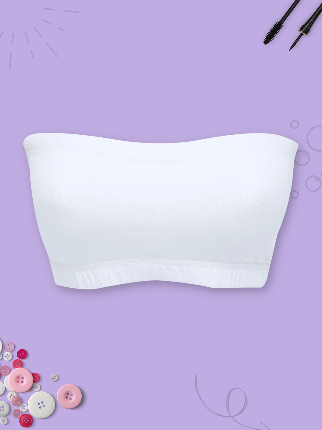 

Girls Double Layer Premium Cotton Non-Wired Non Padded Beginners Bra DCBRJU7791/xxxs, White