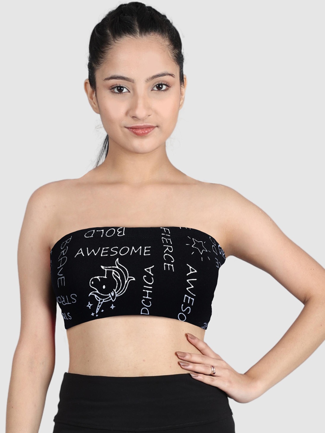 

DChica Black Abstract Everyday Bra