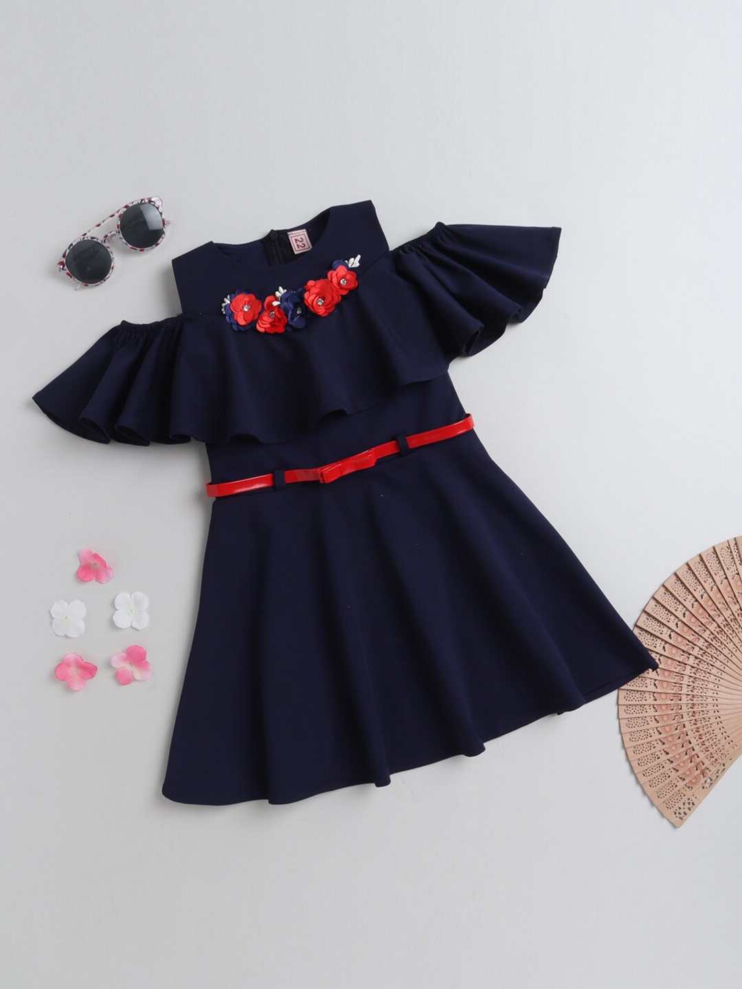 

The Magic Wand Navy Blue Floral Dress