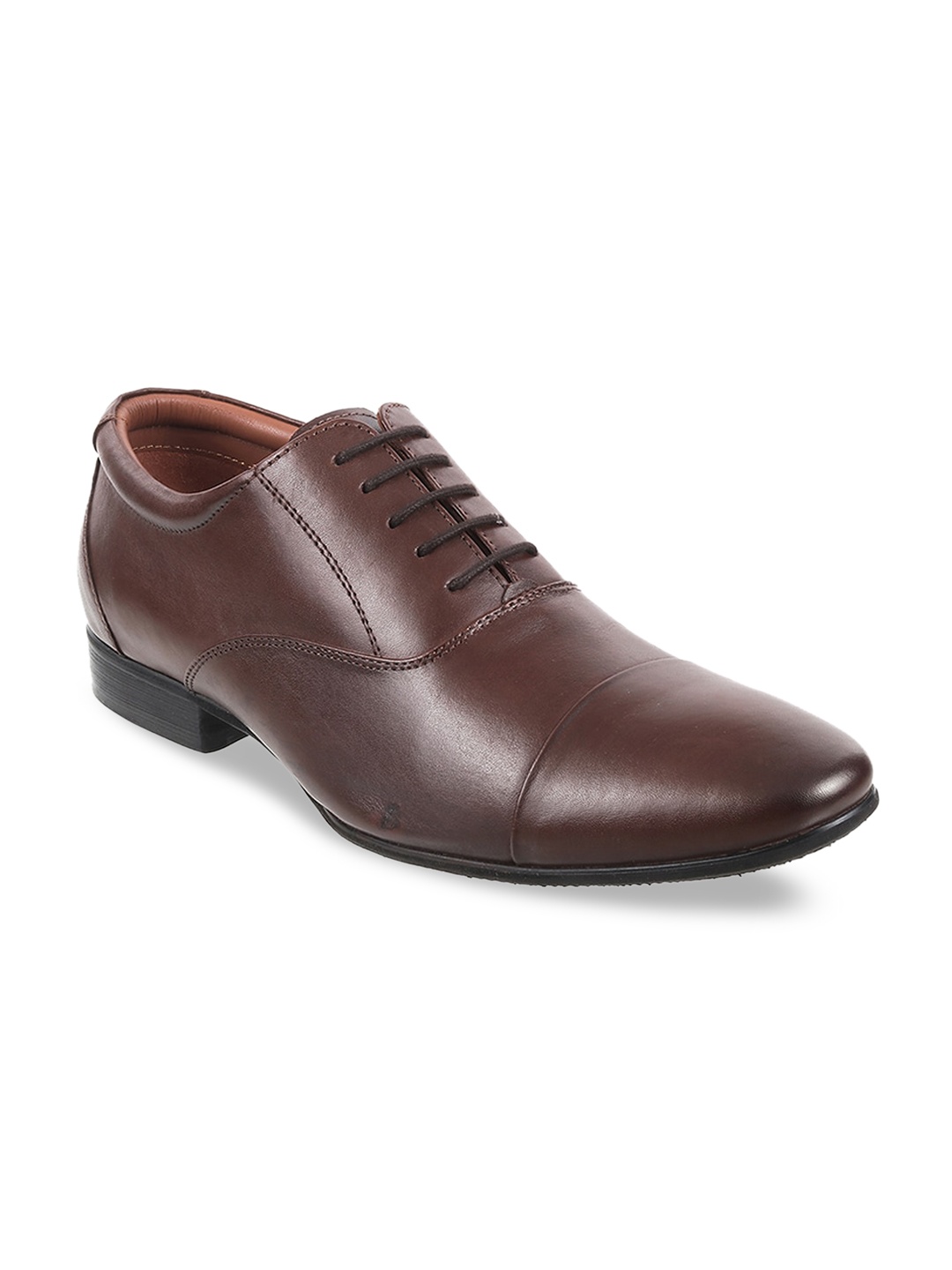 

DAVINCHI Men Brown Textured Formal Derbys