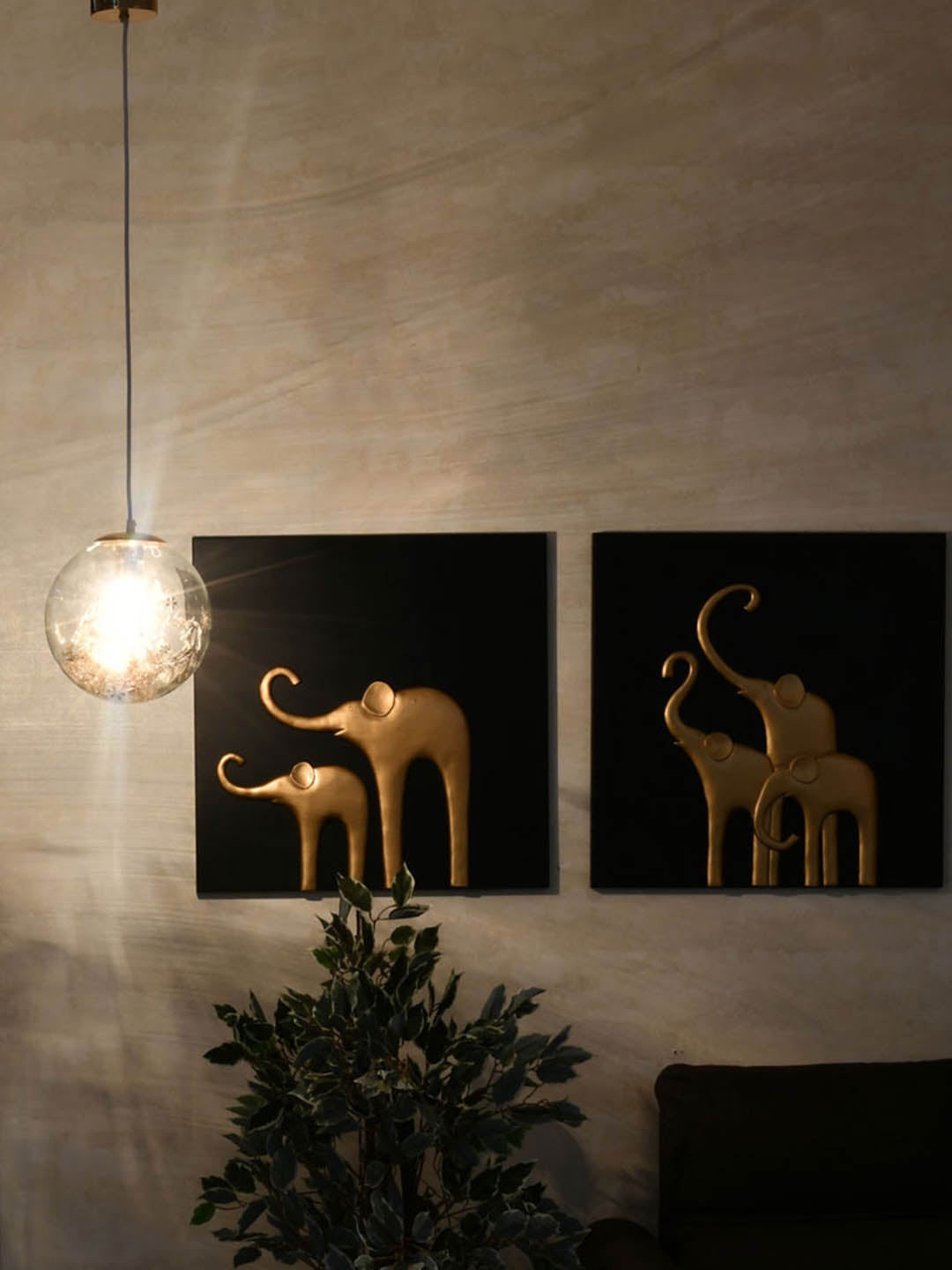 

Athome by Nilkamal Gold-Toned & Transparent Butterflies Ceiling Lamp