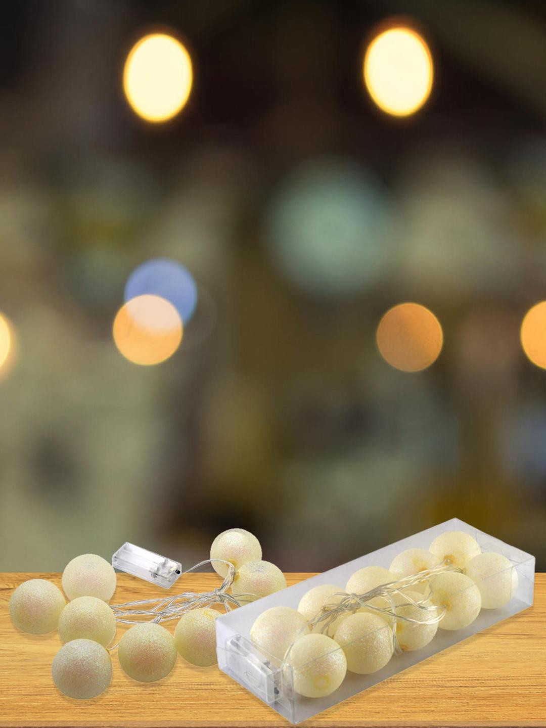 

Athome by Nilkamal Yellow Festiva Ball String Light