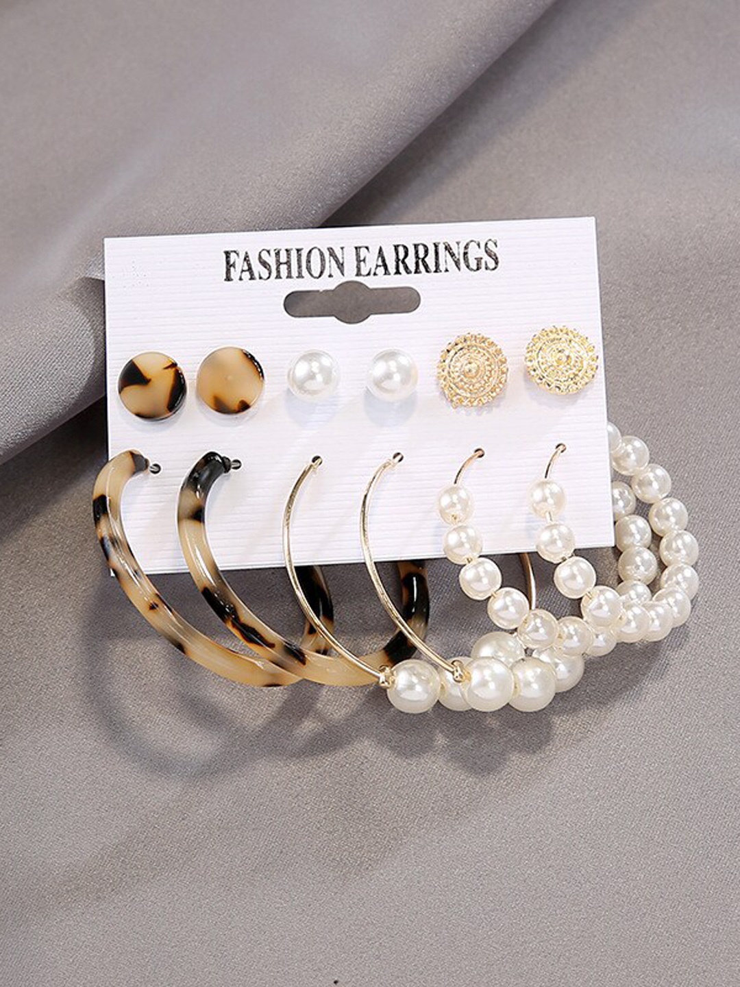 

ANNA CREATIONS Gold-Toned Contemporary Hoop Earrings